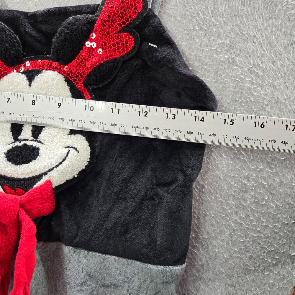 Disney Women Sleepwear Small Gray Plaid Juniors Velour Jumpsuit Mickey Mouse - Picture 3 of 10